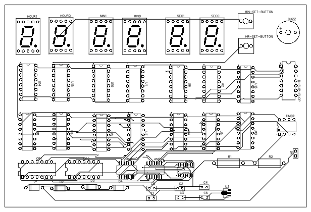 PCB Schematic Black and White